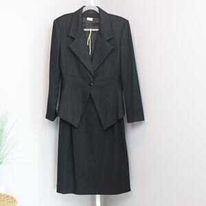 Vintage Oleg Cassini Black Skirt Suit Set Jacket & Skirt – No Size, See Meas